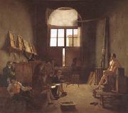 Leon-Matthieu Cochereau Interior of the Studio of David (mk05) oil on canvas